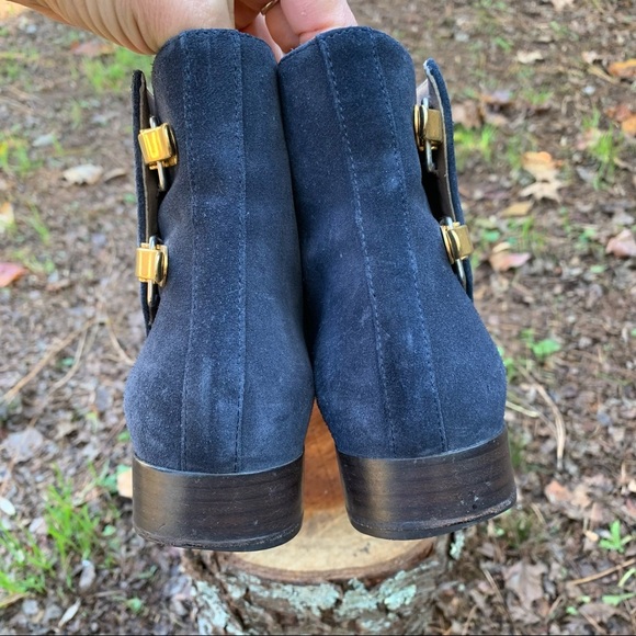 Chloe Double-Buckle Blue Suede Ankle Boots 36 - Picture 8 of 16